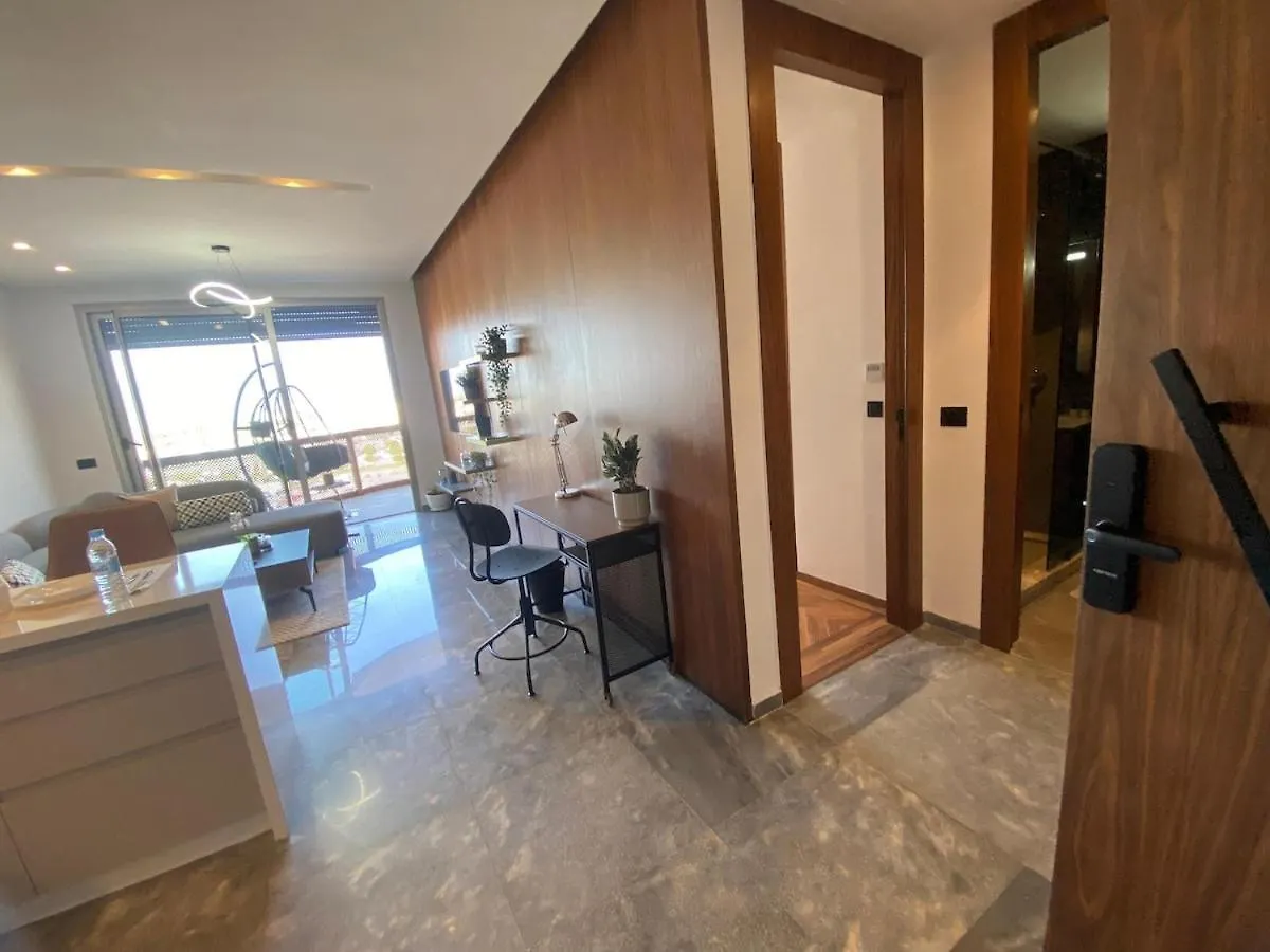 Central Luxury Apartment With Fast Fiber Wifi, Panoramic Balcony & Free Parking In Casablanca Cfc Casa Finnance City Marocco