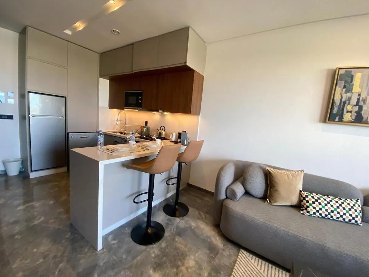 Central Luxury Apartment With Fast Fiber Wifi, Panoramic Balcony & Free Parking In Casablanca Cfc Casa Finnance City Morocco