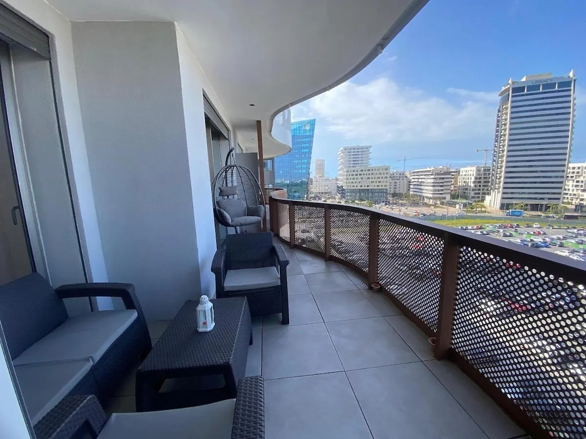 Central Luxury Apartment With Fast Fiber Wifi, Panoramic Balcony & Free Parking In Casablanca Cfc Casa Finnance City 0*,  Morocco